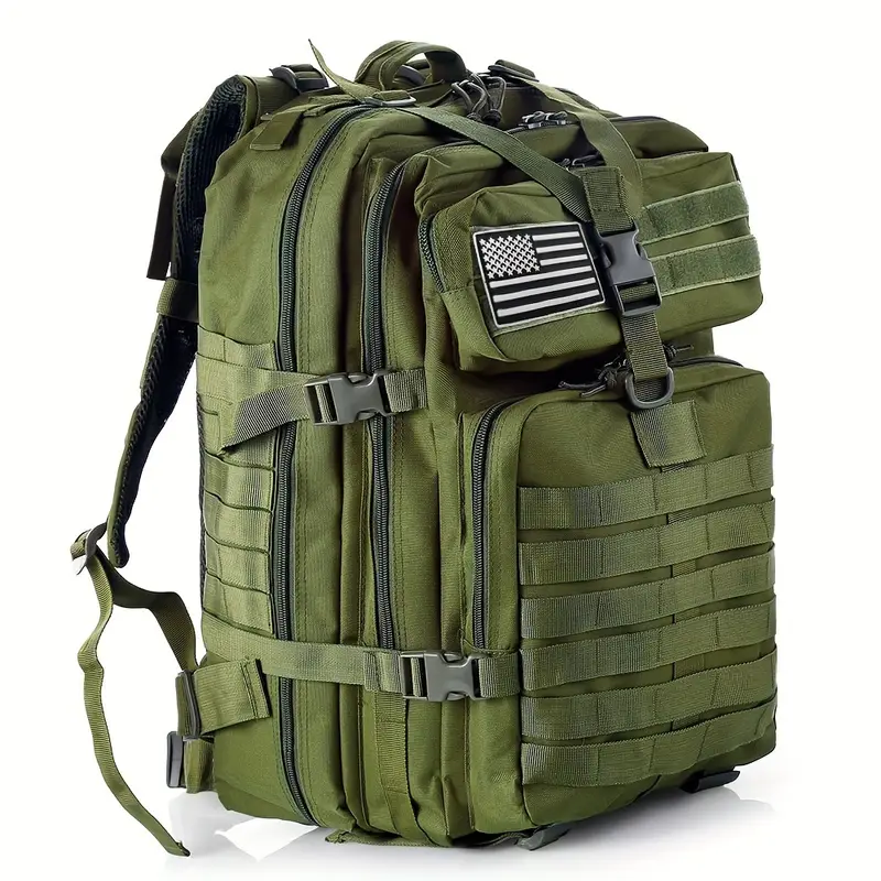 45L 1300G tactical bag, military backpacks, adventure time backpack, durable backpacks, vintage backpack, camo backpack, large backpack, camouflage backpack, green backpack - Image 3