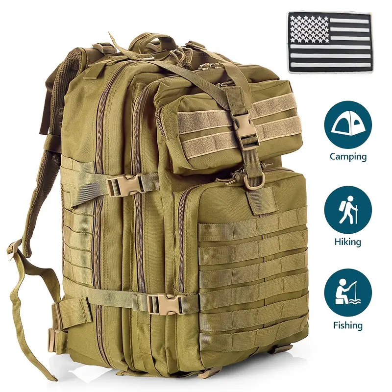 45L 1300G tactical bag, military backpacks, adventure time backpack, durable backpacks, vintage backpack, camo backpack, large backpack, camouflage backpack, green backpack - Image 5