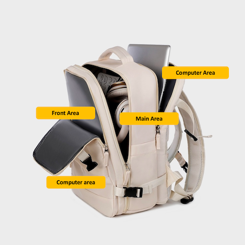 24L 820G daypack, pink backpack, travel backpack, durable backpacks, simple modern backpack, best travel backpack, laptop backpack for women, ladies laptop backpack - Image 3