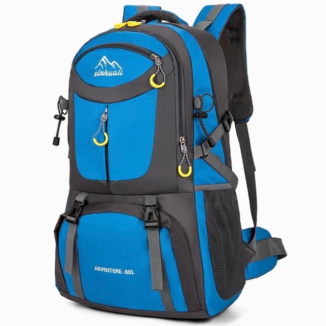 40L 880G travel backpack, black backpack, hiking backpack, water backpack, simple modern backpack, large backpack, plain black backpack, all black backpack, blue backpack - Image 12