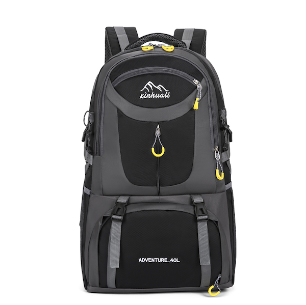 40L 880G travel backpack, black backpack, hiking backpack, water backpack, simple modern backpack, large backpack, plain black backpack, all black backpack, blue backpack