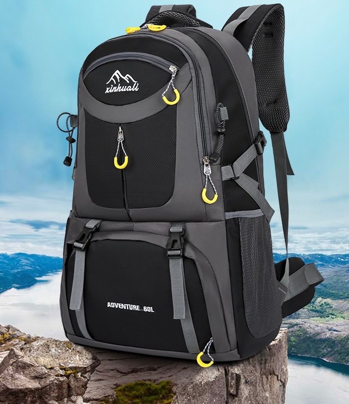 40L 880G travel backpack, black backpack, hiking backpack, water backpack, simple modern backpack, large backpack, plain black backpack, all black backpack, blue backpack - Image 8